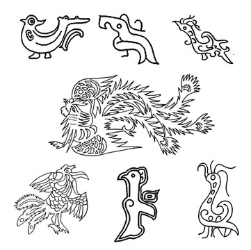 中國鳳凰紋素材