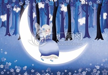 唯美夢幻兒童插畫本子封面圖片