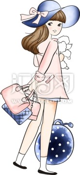 手繪可愛女孩