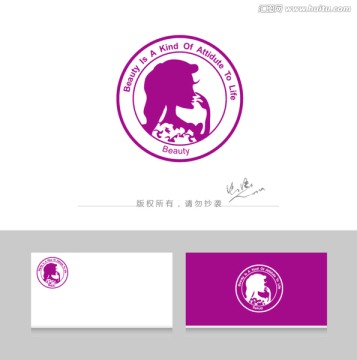 美女logo 标志设计