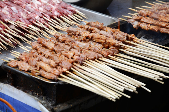 烤肉串特写