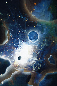 油畫 夢幻宇宙 浩瀚星際