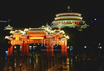 重庆人民大礼堂 夜景 外景