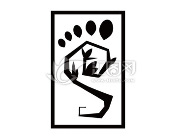 logo腳丫樹黃金矩形
