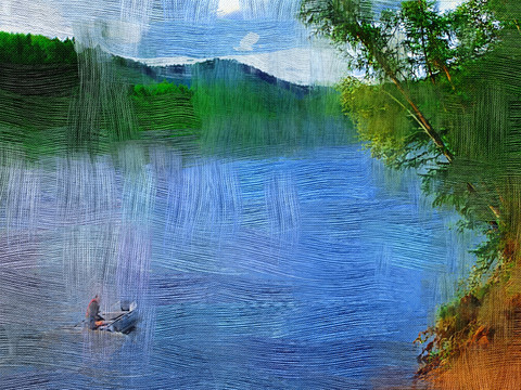 電腦油畫 河景