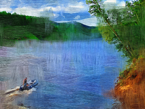 電腦油畫 河景
