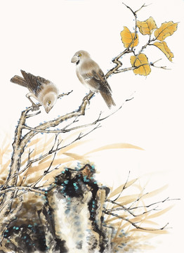 原創(chuàng) 村頭秋色 國畫