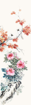 原創(chuàng) 四條屏之四 國(guó)畫(huà)