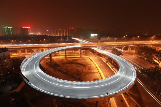 京广快速路金水路立交夜景