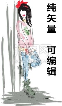 服裝手繪 街拍
