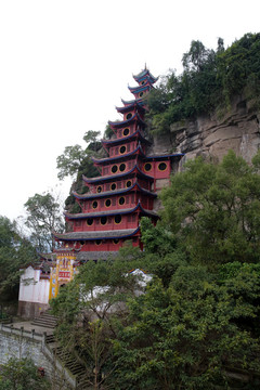 重庆石宝寨 三峡风光