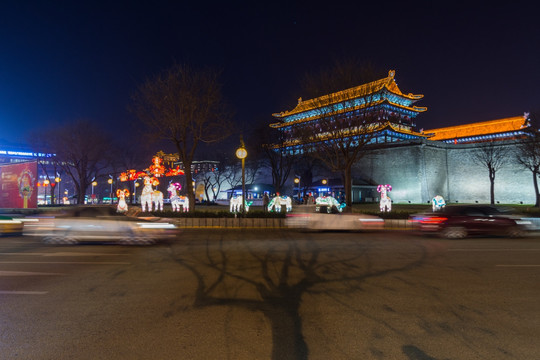 西安南门城墙夜景