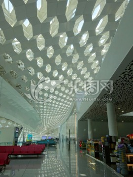 深圳机场新航站楼候机厅内景