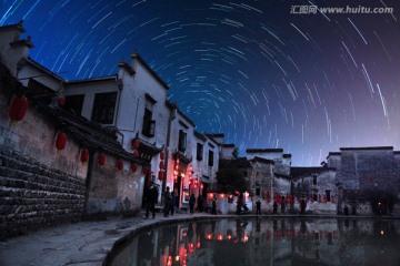 黄山宏村月沼夜景