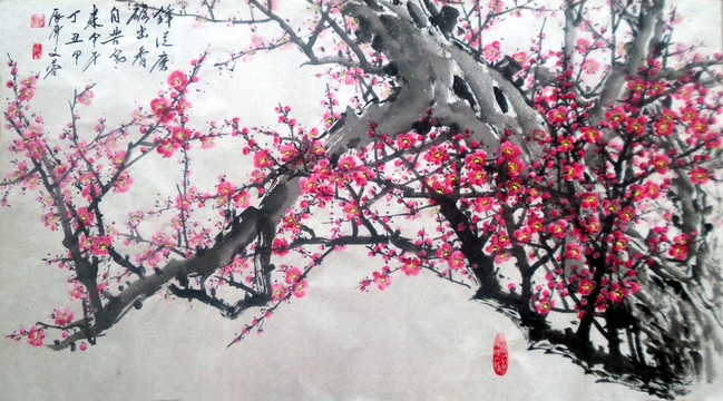 國(guó)畫(huà)紅梅