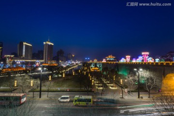 西安南门街景夜景