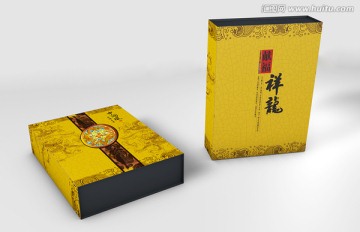 中国风礼品包装龙展开图