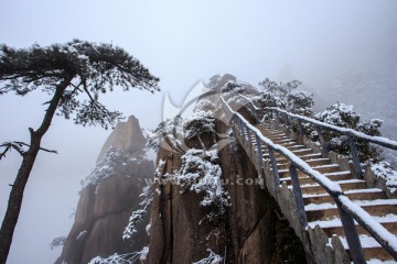 天梯雪景