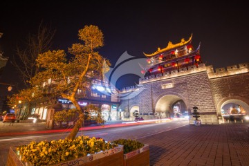 都江堰古城夜景