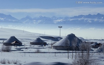 雪山帐篷 冬季牧场