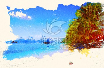 海邊風(fēng)景裝飾畫