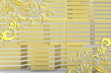 新款 3D立體 黃金壁畫