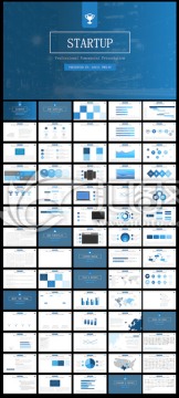 蓝色欧美精致企业总结计划PPT
