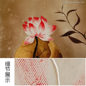 純手繪原創(chuàng)浮雕刀畫(huà)荷韻