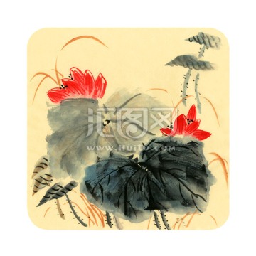 荷花裝飾畫