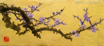 國(guó)畫(huà)紫色梅花