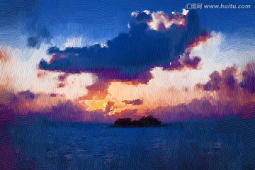 大海藍天裝飾畫