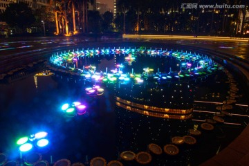 广州花城广场灯光喷泉
