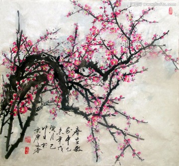 國(guó)畫紅梅
