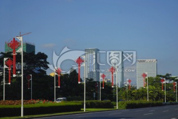 城市道路 中国结路灯装饰