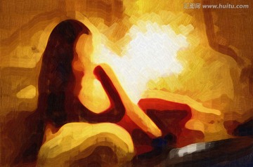 人物抽象畫 油畫