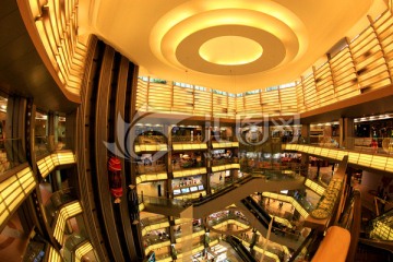 商业购物中心大厅大堂 观光电梯