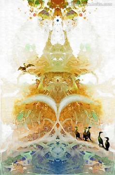 對稱抽象裝飾畫