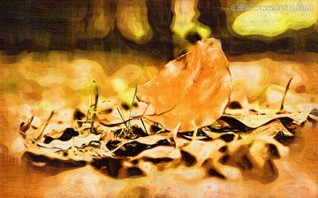 落葉裝飾畫