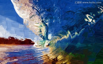 抽象裝飾畫 水