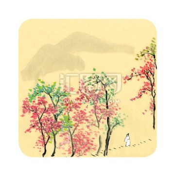 桃紅柳綠 裝飾畫(huà) 水墨畫(huà)