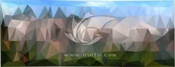 精美多邊形拼貼矢量背景