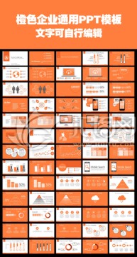 橙色简单大气商务贸易PPT模板