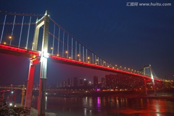 重庆鹅公岩大桥夜景