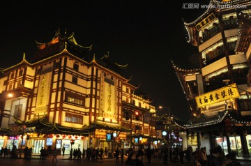 上海豫园老饭店大楼夜景