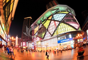重庆夜景 解放碑商业中心