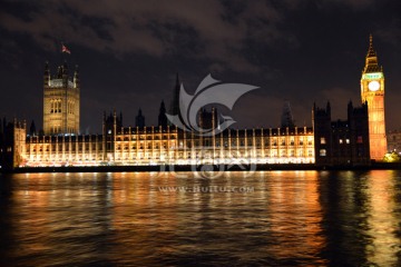 英国伦敦威斯敏斯特宫夜景