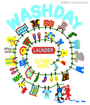 WASHDAY 晾衣服印花