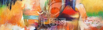 抽象油畫 床頭畫 客廳油畫