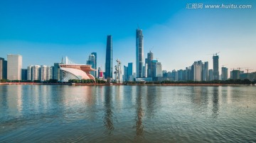 广州珠江新城花城广场海心沙全景