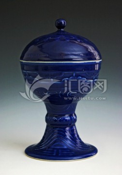 蓝色高釉瓶子古董高清jpg